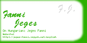 fanni jeges business card